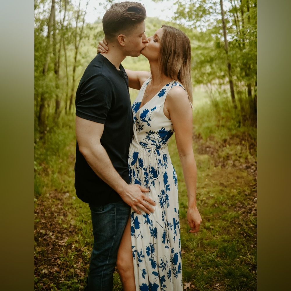 Lulus Elegant Blue Floral Maxi Dress